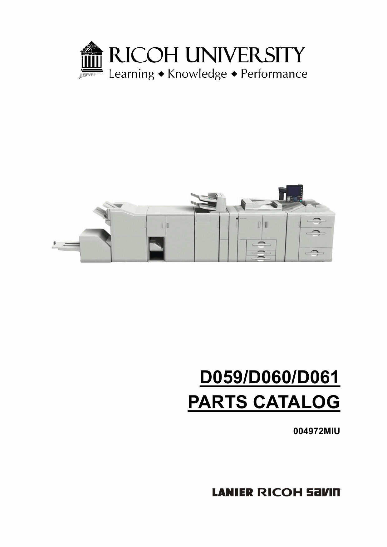 RICOH Aficio Pro-907EX 1107EX 1357EX D059 D060 D061 Parts Catalog-1